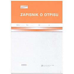 VII-16 ZAPISNIK O OTPISU; Blok 100 listova, 21 x 29,7 cm