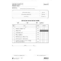 SR OBRAČUN SPOMENIČKE RENTE (Obrazac SR); Komplet 2 lista, 21 x 29,7 cm