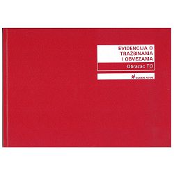 IX-354/05 EVIDENCIJA O TRAŽBINAMA I OBVEZAMA (Obrazac TO); Knjiga 100 stranica, 29,7 x 21 cm