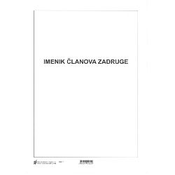 IX-408 IMENIK ČLANOVA ZADRUGE; Komplet arak + 7 listova, 21 x 29,7 cm