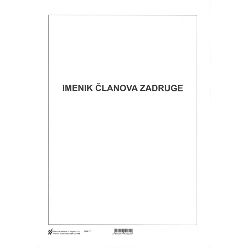 IX-408 IMENIK ČLANOVA ZADRUGE; Komplet arak + 7 listova, 21 x 29,7 cm