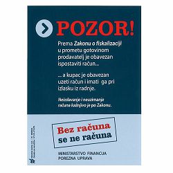 IX-412/M NALJEPNICA POZOR FISKALIZACIJA; PVC folija, 4,9 x 6,9 cm
