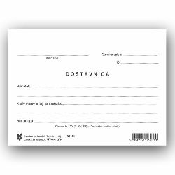 X-112/P DOSTAVNICA - OBIČNA BIJELA (Obrazac 100); List, 14,8 x 10,5 cm