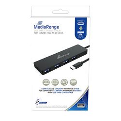 MediaRangeUSBHUBType-C™naUSB3.04-port,crni,MRCS508