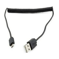 Roline USB2.0 kabel TIP A(M) na Micro B(M), spiralni, 1.0m, crni