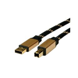 Roline GOLD USB2.0 kabel TIP A/B M/M, 1.8m, crno/zlatni