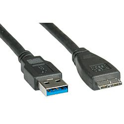Roline USB3.0 kabel TIP A(M) - Micro A(M), 2.0m, crni