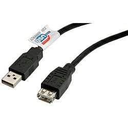 Roline USB2.0 kabel TIP A-A M/F 3.0m, crni (produžni)