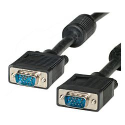 Roline VGA HQ kabel (feritna jezgra), HD15 M/M, 20m, crni