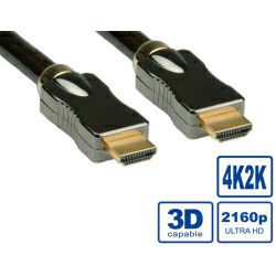 Roline HDMI Ultra HD kabel sa mrežom, M/M, 5.0m