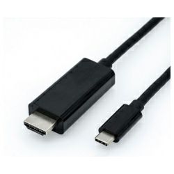 Roline USB-C - HDMI kabel, M/M, 2.0m, crni