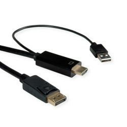 Roline UHDTV - DisplayPort kabel, M/M, 2.0m, crni