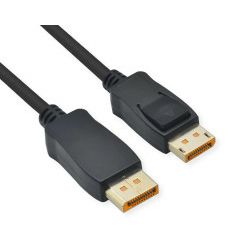 Roline DisplayPort kabel v2.1, 10K 60Hz, 54Gbit/s, UHBR13.5, DP-DP, M/M, crni, 3 m