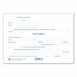 XI-10-12 POTVRDA O UPISU I REDOVITOM POLASKU ŠKOLE(SREDNJA ŠKOLA); List, 21 x 14,8 cm