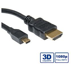 Roline VALUE HDMI kabel sa mrežom, TIP A (M) - TIP D (M) (micro), 2.0m