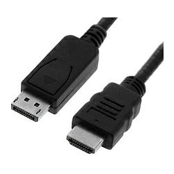 Roline VALUE DisplayPort kabel v1.1, DP - HDMI (HDTV), M/M, 2.0m, crni