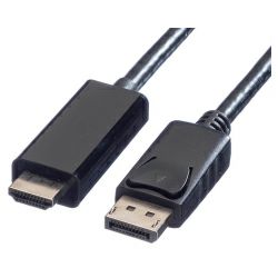 Roline VALUE DisplayPort kabel v1.2, DP - UHDTV, M/M, 5.0m, crni