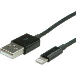 Roline VALUE Lightning na USB kabel za iPhone/iPad/iPod, 1.8m, crni