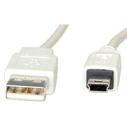 Roline VALUE USB2.0 kabel TIP A(M) na Mini 5-pin (M), 0.8m, bijeli
