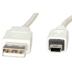 Roline VALUE USB2.0 kabel TIP A(M) na Mini 5-pin (M), 1.8m, bijeli