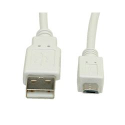 Roline VALUE USB2.0 kabel TIP A(M) na Micro B(M), 0.8m, bijeli