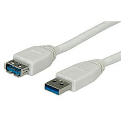 Roline VALUE USB3.0 kabel TIP A-A M/F, 0.8m, bijeli (produžni)