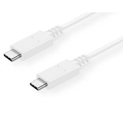Roline VALUE USB 3.2 Gen 2 kabel, C-C, M/M, PD (Power Delivery) 20V/5A, Emark, bijeli, 1.0m