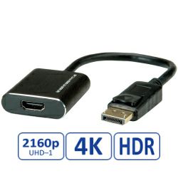 Roline adapter/kabel DisplayPort - HDMI, M/F, v1.4, aktivni, 4K60, 0.15m