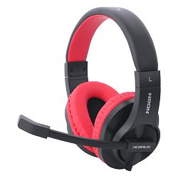 Slušalice + mikrofon NEON HEBRUS, crno - crvene, gaming, 3,5mm