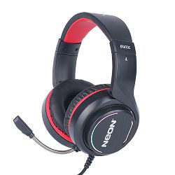 Slušalice + mikrofon NEON KRATOS, crno - crvene, gaming, 7,1, LED RGB, USB
