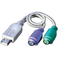 Roline VALUE adapter USB2.0 - 2×PS/2, M/F, 0.3m