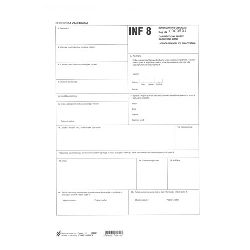 XIII-146 INF8 INFORMATIVNI OBRAZAC - CARINSKO SKLADIŠTE - SLOBODNE ZONE - UOBIČAJENI OBLICI RUKOVANJA INF8; Llist, 21 x 29,7 cm