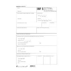 XIII-149 INF5 INFORMATIVNI OBRAZAC - UNUTARNJA PROIZVODNJA - POSTUPAK KOD VIŠE CARINARNICA (U/I) INF5; List, 21 x 29,7 cm
