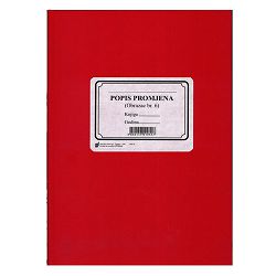 XIV-42 POPIS PROMJENA; Knjiga 400 stranica, 25 x 35 cm