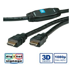Roline HDMI kabel sa mrežom, HDMI M - HDMI M, 30m, sa pojačanjem