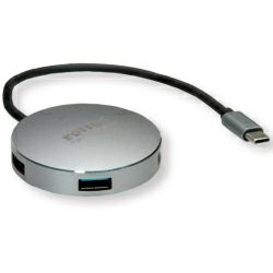 Roline Hub 4-porta USB 3.2 Gen1, USB-C kabel, 0.15m