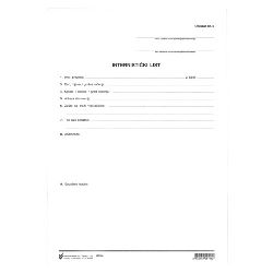 XVI-107 INTERNISTIČKI LIST (Obrazac 5); Arak, 21 x 29,7 cm