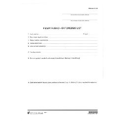 XVI-110 FIZIJATRIJSKO - ORTOPEDSKI LIST (Obrazac 8); Komplet (arak + list), 21 x 29,7 cm