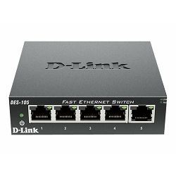 D-LINK 5-port 10/100 Metal Housing Deskt