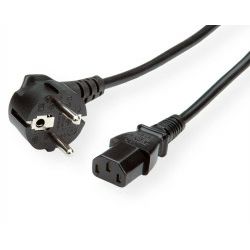 Roline VALUE naponski kabel PC-Monitor, IEC320 C13 10A, M/F, 0.6m, crni
