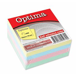 Blok samolj.kocka 76x76 pastel 4 boje OPTIMA 400L 22916 P12/72