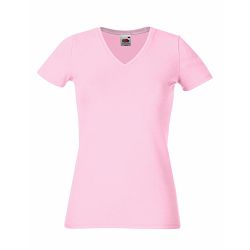 Majica FOL T-shirt KR ženska V-izrez 230g sv.roza XS P36 NETTO 50%