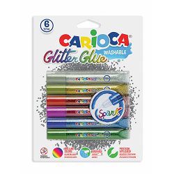 Ljepilo tekuće Carioca Classic Glitter 6 boja x 10,5ml, blister P6/24 42110