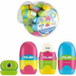 Gumica+šiljilo MILAN Capsule Mix plast s kućištem P36/288 NOVI PAK:P24/144/1728