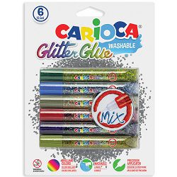 Ljepilo tekuće Carioca Multicolors Glitter 6 boja blister 42112 P6/24