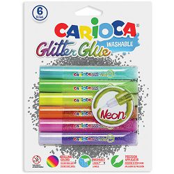 Ljepilo tekuće Carioca Fluo Glitter 6 x 10,5ml, boja blister 42111 P6/24