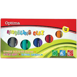 Plastelin OPTIMA 200g, 12 boja u karton. kutiji 100100 P20/120