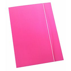 Fascikl kartonski/lak s gumicom 600gr OPTIMA fluo roza 60670 P50