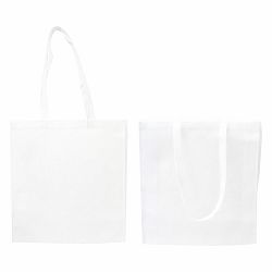 Torba shopping od netkanog tekstila 80g PP bijela široka, 42x38x10cm P10/250