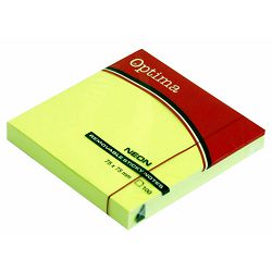 Blok samoljepivi 75x75 neon zeleni OPTIMA 100L 22936 P12/120